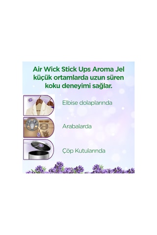 Jel Stick Up Küçük Alanlara Özel Oda Kokusu Lavanta 30 Gün Etkili X3