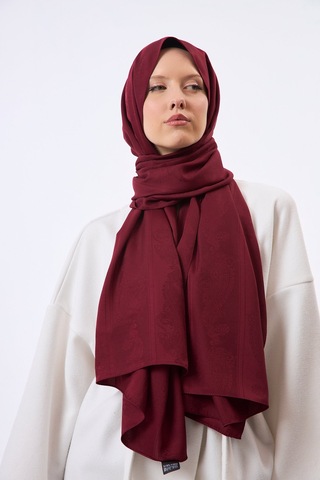 Mirsoy Scarf Zerafet Desen Şal Bordo
