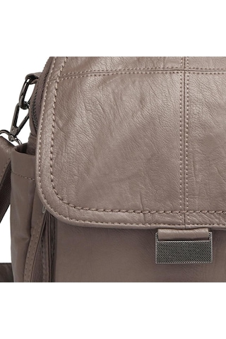 Yıkama Deri Sırt Askılı Kadın Çantası 21-k Barcelona 1908 Vizon