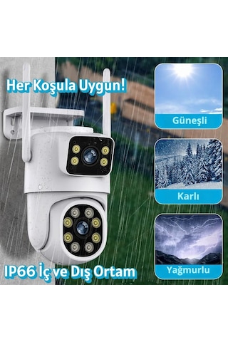 3dcool 3d-1200wf Hieasy 4mp 2 Kameralı Pt Hareketli Wi-fi Kablosuz Kamera