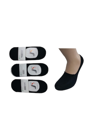 Design 3'lü Erkek Bambu Babet Çorap-siyah Siyah