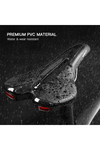 Tenfowee Mountain Bike Yumuşak Jil Saddle, Led Fenerli, Karbon Fiber Dayanaklı, Spor Bisikletleri İçin Oturak, Ergonomik Tasarım Siyah