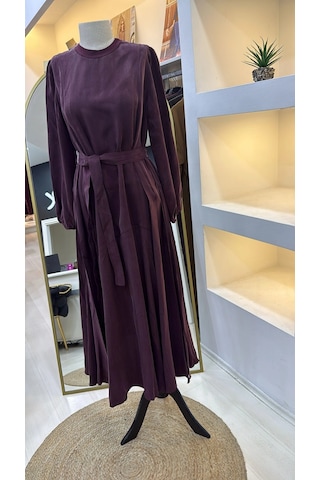 Misswhence 39842 Cupro Elbise Bordo