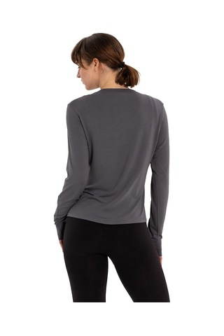 Inguz Uzun Kollu Basic Modal Yoga T-shirt Gri