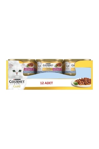 Gourmet Gold Çifte Lezzet Okyanus Balıklı Ve Sebzeli Kedi Yaş Maması 85 Gr 12 Li