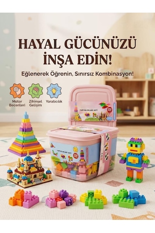 250 Parçalı Saklama Kutulu Renkli Bloklu Eğlenceli Sayısız Kombinasyonlu Eğitici Yapı Oyuncak Seti