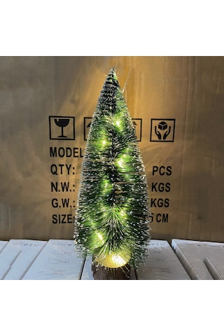 Dofolink Küçük Noel Ağacı 30cm, Ahşap Tabanlı, Beyaz Sedir Deseni, Noel/parti Dekorasyonu, Festivite Atmosferi Oluşturucu Hediyelik