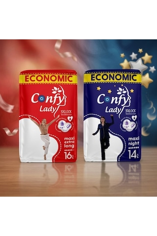 Confy Lady Gece Serisi 2 Li Ekonomik Tanışma Paketi 30 Adet