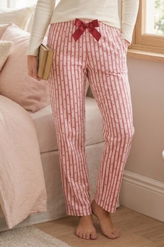 Mataş Kadın Viskon Pijama Altı Rahat Kesim Fiyonk Bağcıklı Bel Pembe