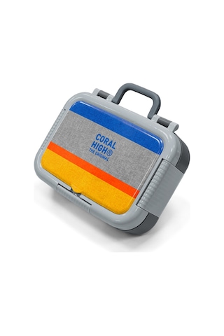 Coral High Kids Gri Sarı Çizgi Desenli Paslanmaz Çelik Beslenme Kabı 39121 Gri