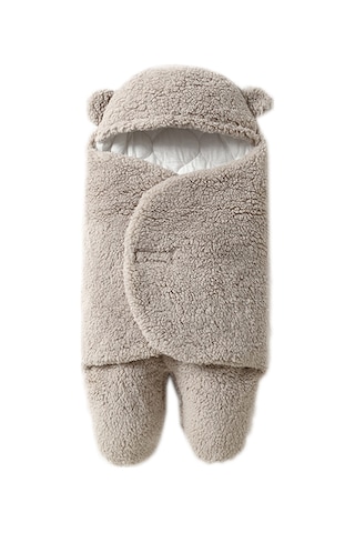 Moveevo Bebek Sonbahar Ve Kış Kalınlaştırılmış Kuzu Polar Battaniye Bölünmüş Bacak Uyku Tulumu Gri Kalınlaştırılmış Beden L Gri