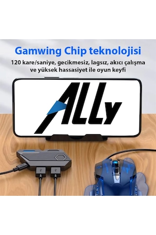 Ally Mix Elite Plus - Pubg Denetleyicisi İçin Gamepad Mobil Oyun Klavye Mouse Dönüştürücü Bluetooth Android Oyun Adaptörü- 5775