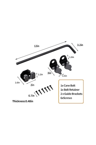 Jokmae Güçlendirilmiş Kapı Kilidi Koruyucusu, 12 İnç, Siyah, Dış Mekan Kapıları İçin