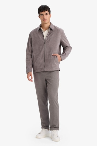 Defacto Regular Fıt Polo Yaka Astarlı Fermuarlı Süet Mont F7871ax26spgr305 Gri-gr305