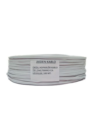 Elektrik Kablosu Kordon 2X0.75mm Beyaz  100Mt