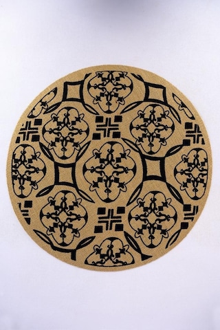 Digithome 6 Lı Jüt Amerikan Servisi Supla Yuvarlak Kahverengi 35 Cm Desen-6 Cly-j0035 C1-1-121 Kahverengi