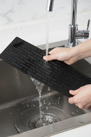 Siyah Uzun Ve Siyah Kare Silikon Gider Kapağı 2'li Set Koku Önleyici Banyo Mutfak Gider Tıkacı