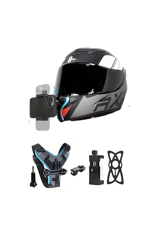 Plentiful Motorsiklet Kask Önü Takılan Telefon Tutucu Aksiyon Kamerası Takılabilen Aparat