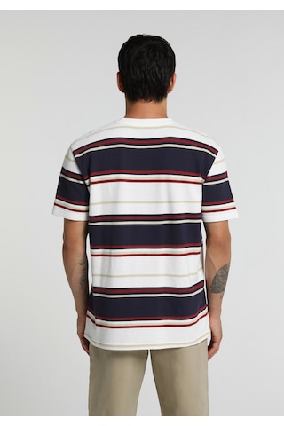 Colin's Colins Regular Fit Yuvarlak Yaka Çizgili Erkek Beyaz Kısa Kol Tişört Cl1081790 Q1.v1 Wht