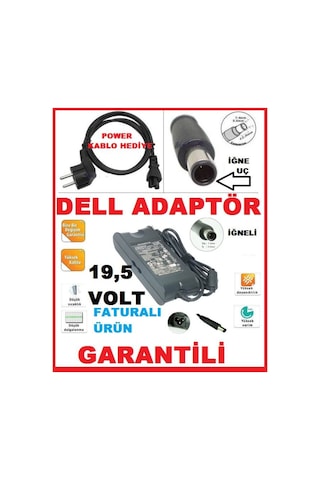 Dell Aa90Pm111 - 19.5V 4.62A 90W Adaptörü Notebook Uyumlu Şarj