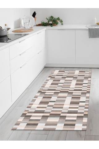 Makinede Yıkanabilir Kaymaz Taban Leke Tutmaz Dijital Baskı Mutfak Halısı 0610m 001