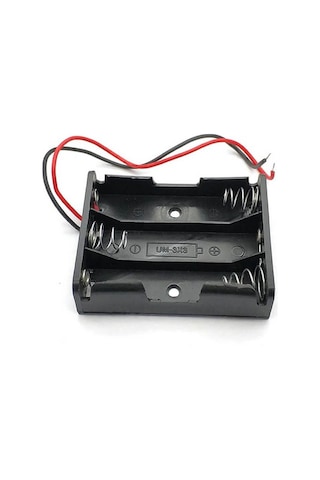 Koodmax - 10 Adet - 3 Lü Aa Kalem Pil Kutusu Yuvası 4.5v Kablolu Kalem Pil Tutucu
