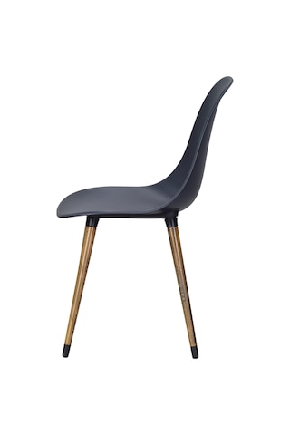 Vilinze Eames Kestane Ahşap Ayak Plastik Füme Sandalye Eames-beyaz Füme - Kestane