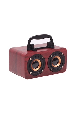 Samdoo Klasik Ahşap Kasa Bluetooth Hoparlör - Fm Radyo, 3.7v Pil, Taşınabilir Tutamak Ve Telefon Tutucu İle Dual Hoparlörlü Ses Sistemi