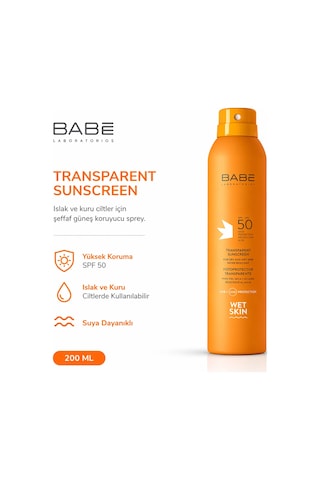 Babe Transparent Sunscreen Wet Skin Güneş Losyonu SPF 50 200 ML