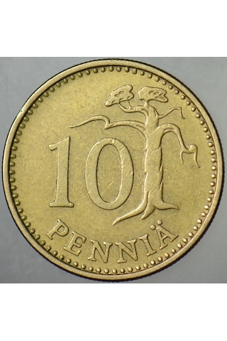 Finlandiya 10 Pennıa 1963 Basıldığı İlk Yıl.