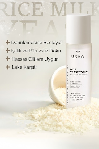 Uraw Aydınlatıcı ve Leke Karşıtı Pirinç Mayası Tonik 200 ML