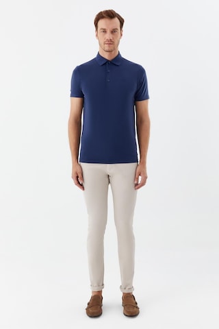 Sabri Özel Erkek Lacivert Dar Kesim Slim Fit Modal Dokuma Polo Yaka Tişört