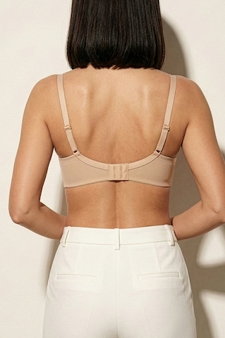 Auw Balenli Desteksiz Basic T-shirt Sütyen - Nudefit Bej