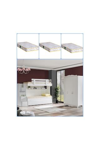 Ranza, Su Yavrulu Ranza 3 Kapaklı Dolap + 3 Adet Comfort Yatak 90 X 190 CM
