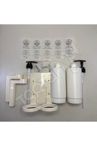 Şampuan Şişesi Duvar Tipi İkili 400 Ml Beyaz - 5 Adet