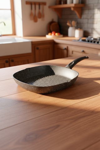 Bernardo Carolin 2 Parça Grill Tava Seti Gri 26 cm -28 Cm