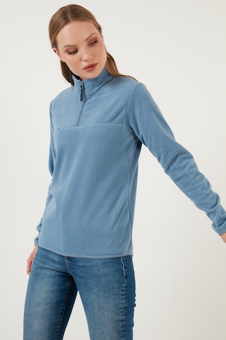 Lela Slim Fit Yumuşak Dokulu Anti-Pilling Tüylenme Yapmayan Yarım Fermuarlı Bayan Polar 5907000 Açık Mavi