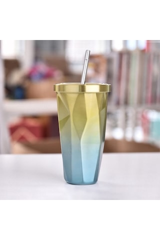 Dancemonkey Geeksen Paslanmaz Çelik Seyahat Termosu - 6 Saat Sıcak Tutar, 500ml, Mor&altın Renk Mor&altın