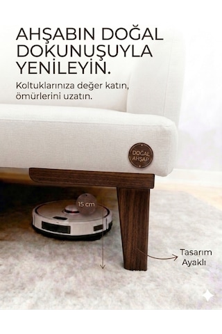 1. Sınıf Gürgen Ağacı Koyu Ceviz Küt Mobilya Kanepe Koltuk Tv Ünitesi Mobilya Ayakları 5 Li Set Köşe Ayak Ve Destek Ayağı 15 Cm Robot Süpürge Uyumlu
