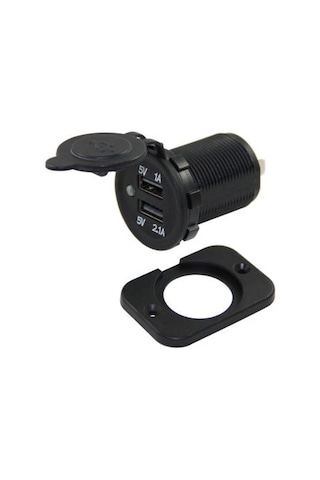 Araç Içi Oto Çakmaklık Giriş 8-32V Usb Çıkış 5V 1A ve 5V 2.1Pano Kulaklı 30 MM Çap