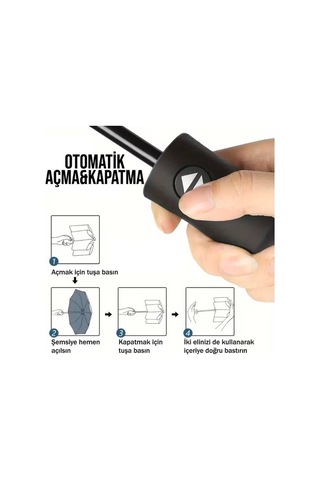 Veraura Lifestyle Siyah Kılıflı Otomatik Kompakt Şemsiye