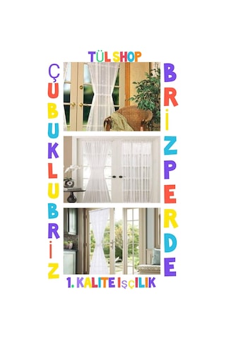 Çubuklu Briz Perde Kapı Ve Camlar Için Büzgülü Briz Tül Perde. (359696083)