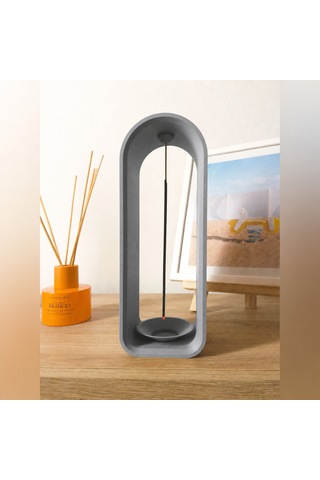 Storeşahin 3d Baskı The Shrine Tütsülük - Modern Kemer Formlu Tütsü Tutucu-gri Shn0720