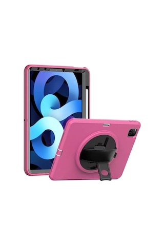 Newface Apple İpad Uyumlu Pro 11 2018 Kılıf Hand Strap Tablet Kılıfı - Pembe Arka Kapak