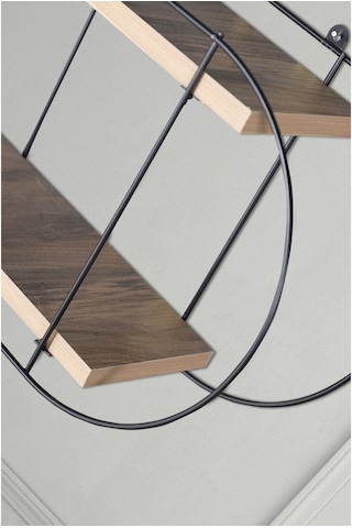 Fullreyon Dekoratif 2 Raflı Duvar Rafı Siyah