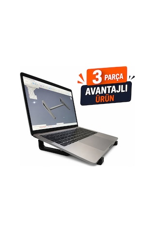 3 Parça Ergonomik Laptop Standı Notebook Yükseltici Havalandırmalı Dizüstü Bilgisayar Stand