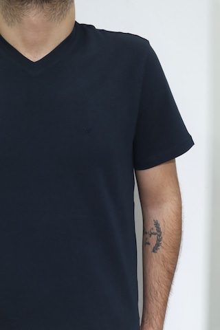 Santa Dmctekstil Erkek Düz Spor Kesim Kalıbı Rahat V Yaka T-shirt Lacivert