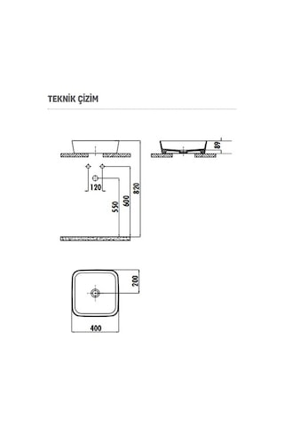 Creavit Loop 40 x 40 CM Tezgah Üstü Çanak Lavabo LP040