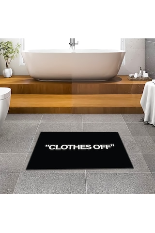 Evaşk Banyo Paspası İpeksi Kadifemsi Halı Yüzey Kaymaz Taban 40x60 BM00340S Siyah