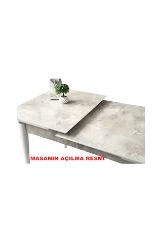Kelebek Açılır Mdf Masa Mutfak,salon,yemek Odası Masası 80x130 Cm Gri